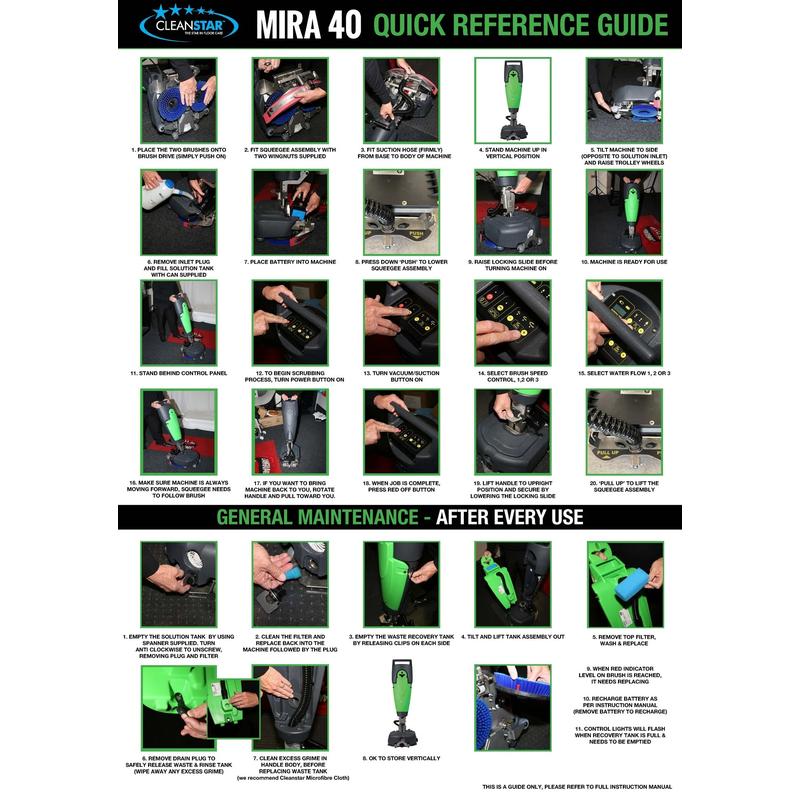 MIRA 40 Battery Powered Floor Scrubber with dual HEPA filtrationFloor ScrubberCleanstarPureLineCleaningSupplies.com.au