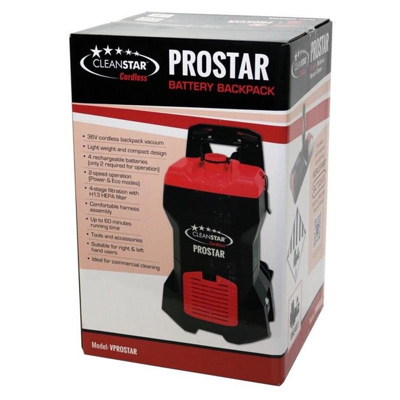 Cleanstar PROSTAR BATTERY POWERED BACKPACK with ACTIV8Vacuum CleanerCleanstarPureLineCleaningSupplies.com.au